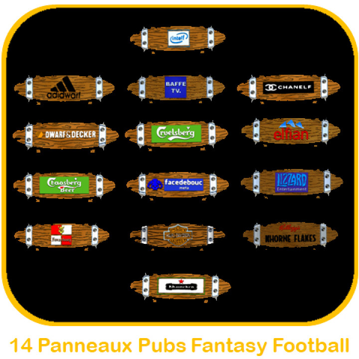 Pack 14 Panneaux parodique Fantasy Football N°1 image