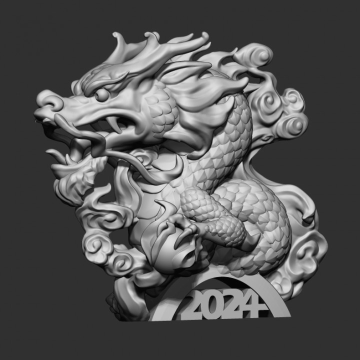 Year Of The Dragon 2024 3D Print-In-Place STL Model