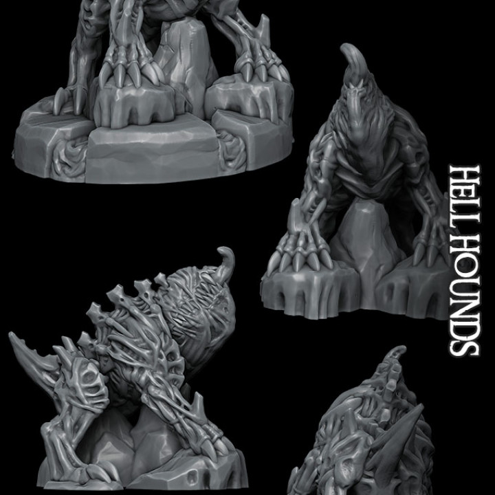 3D Printable 1 KICKSTARTER Hell Hound 3 Pack by RocketPigGames