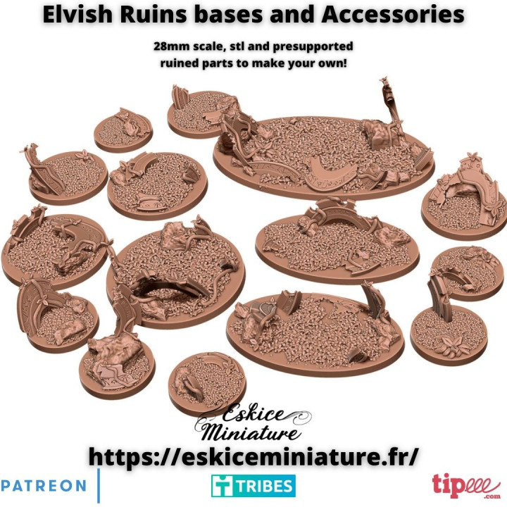 Elvish ruins bases and accessories - Make your own ! image
