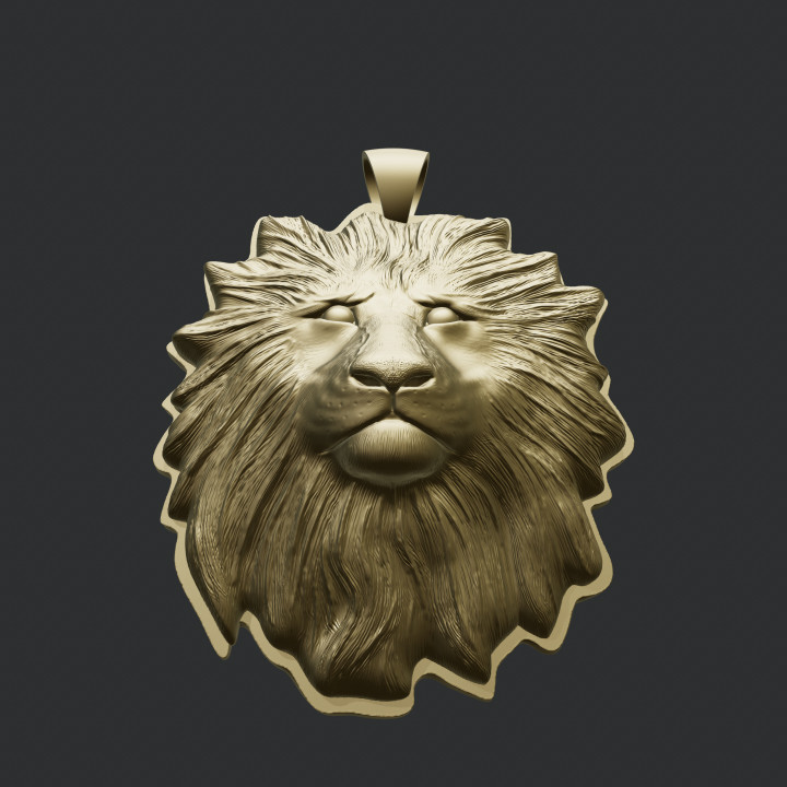 Lion pendant print 3d model image