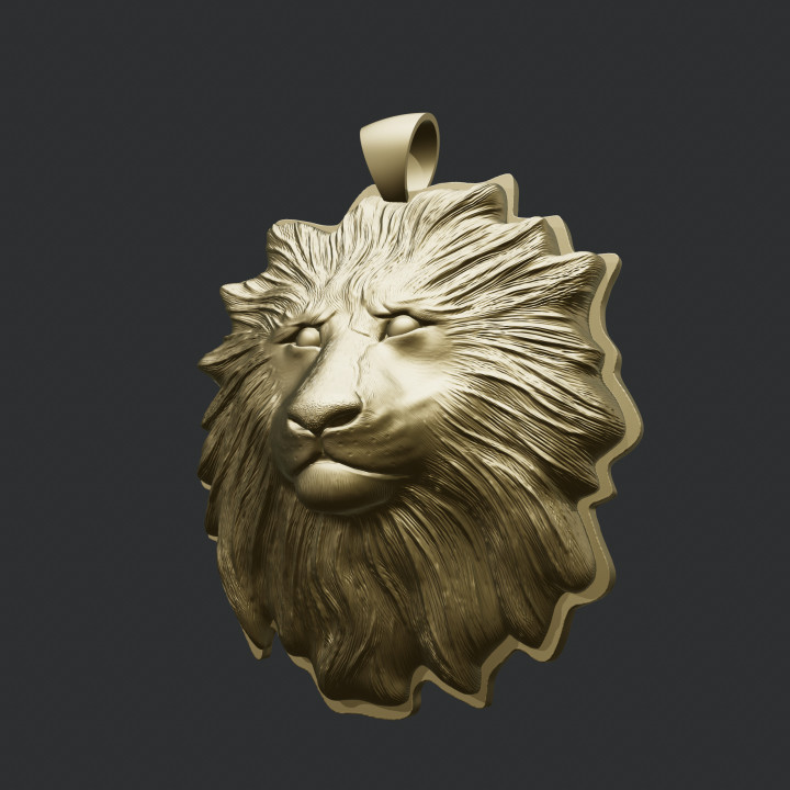 Lion pendant print 3d model image