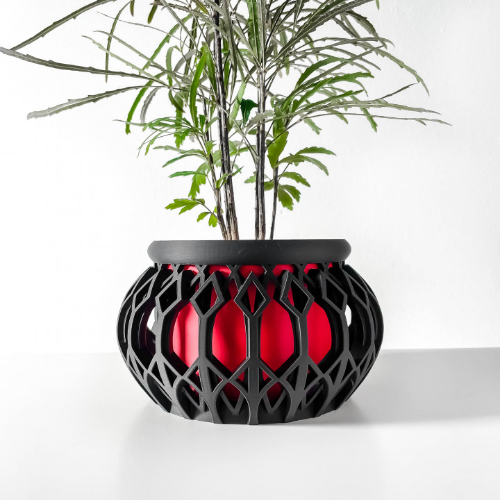 The Vyre Planter Pot & Orchid Pot Hybrid with Drainage Tray: Modern and Unique Home Decor for Plants and Succulents image