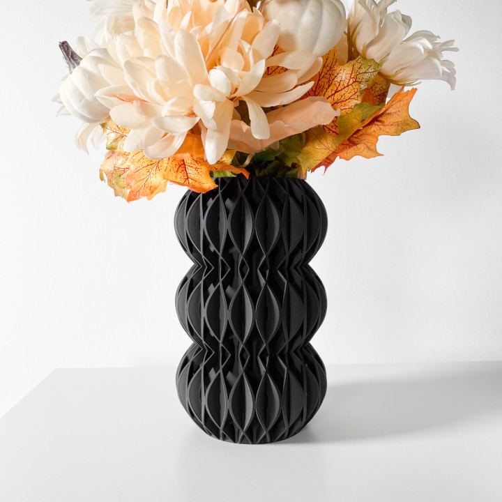 The Revan Vase, Modern and Unique Home Decor for Dried and Preserved Flower Arrangement  | STL File image