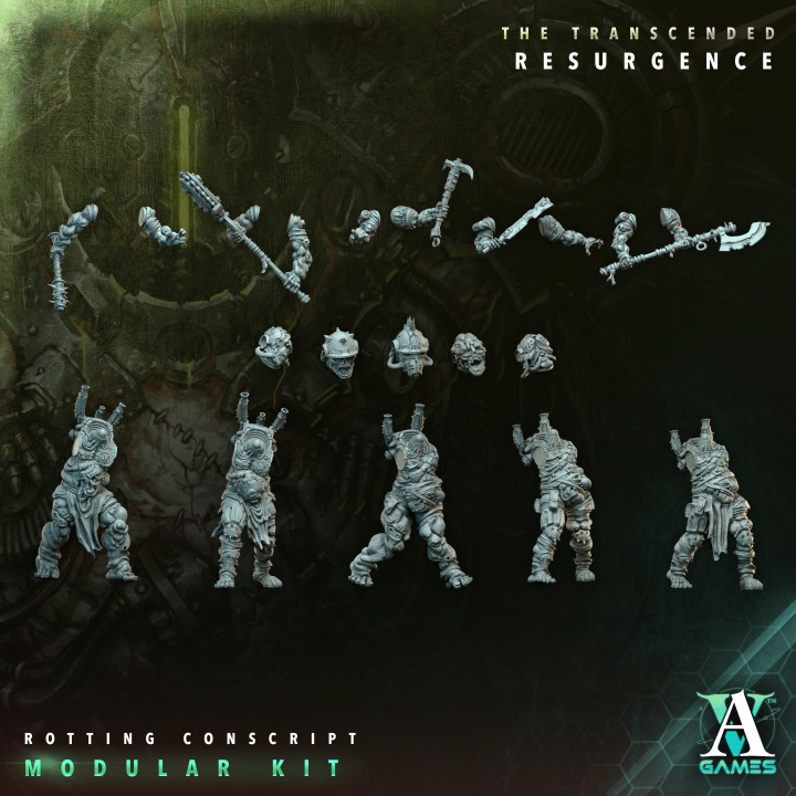 3D Printable Rotting Conscript by Archvillain Games