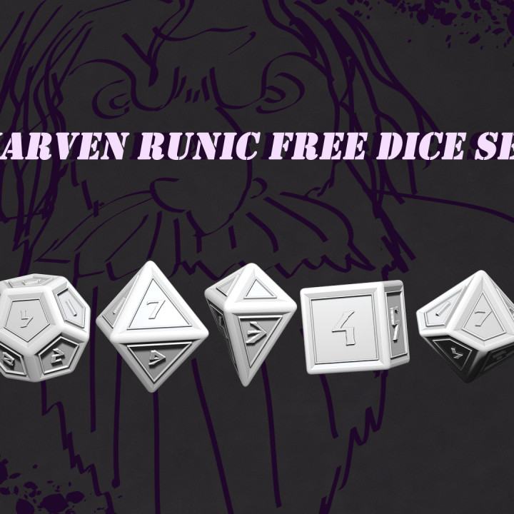 Dwarven Runic Dice Set -FREE image