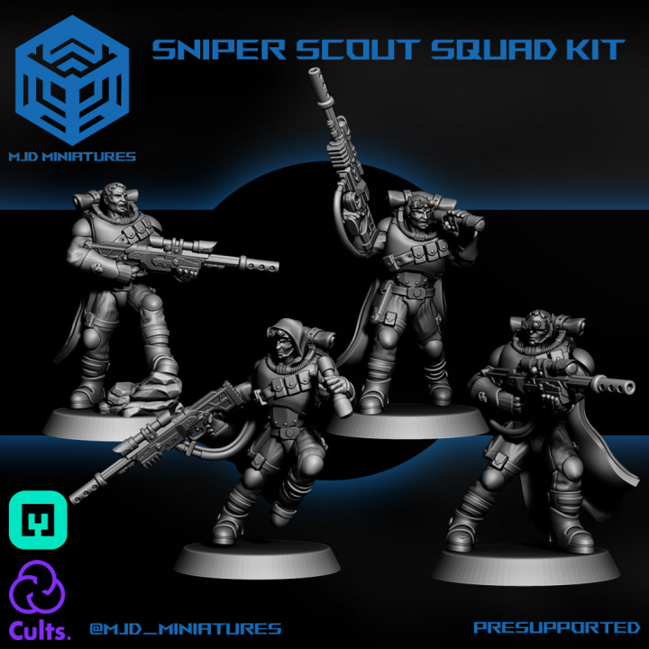 SNIPER - LIGHT SCOUT SQUAD KIT - SPACE SOLDIERS MODULAR KIT [PRESUPPORTED] image