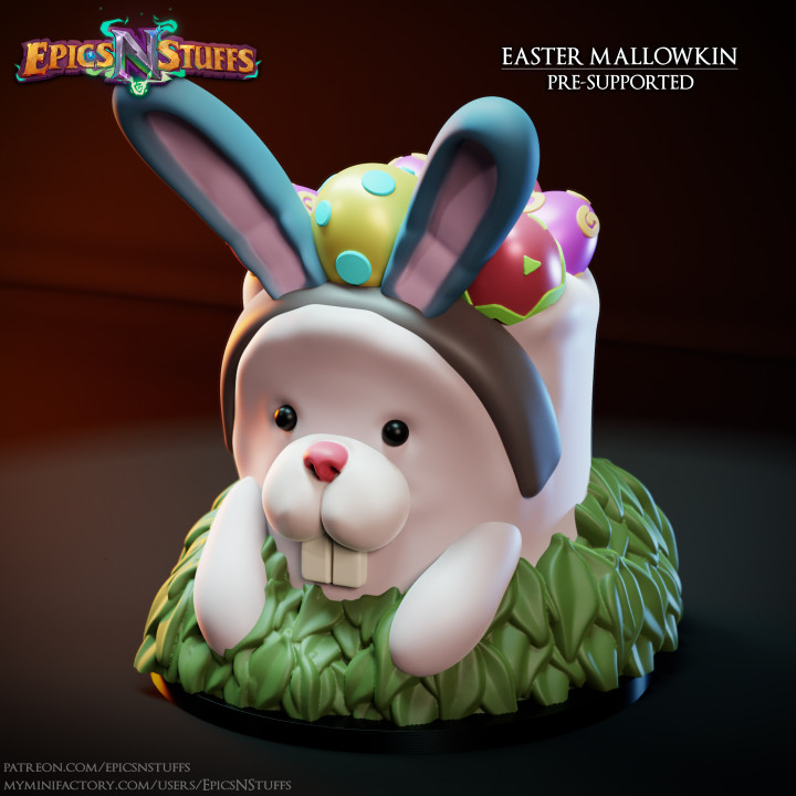 Easter Mallowkin Miniature, Pre-Supported image