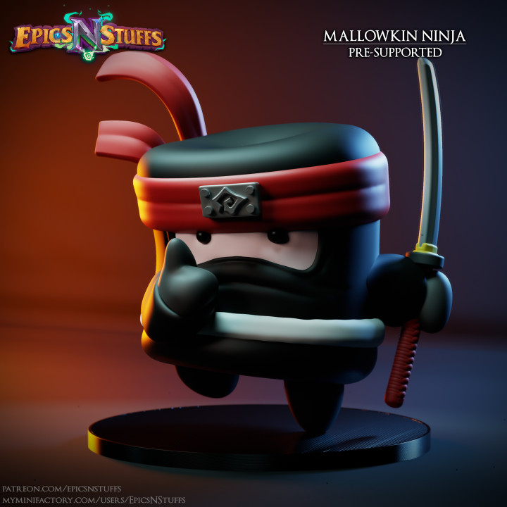Mallowkin Ninja Miniature, Pre-Supported image