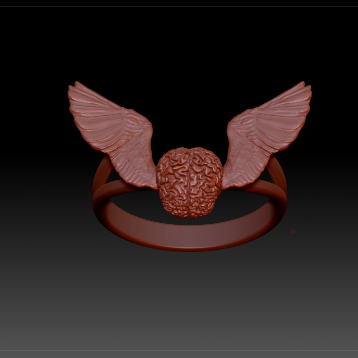 BRAIN WITH WINGS JEWELRY RING