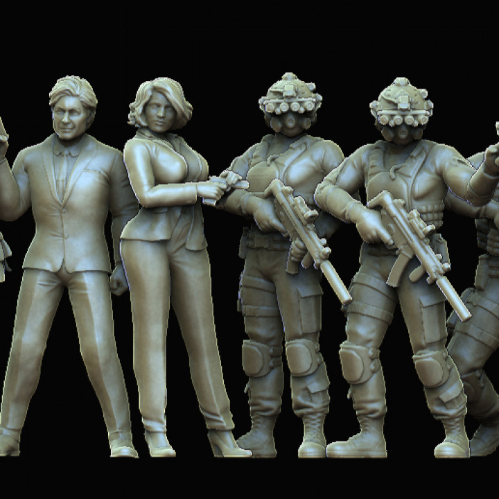 3D Printable Echo Blue Agents by KLT Studio