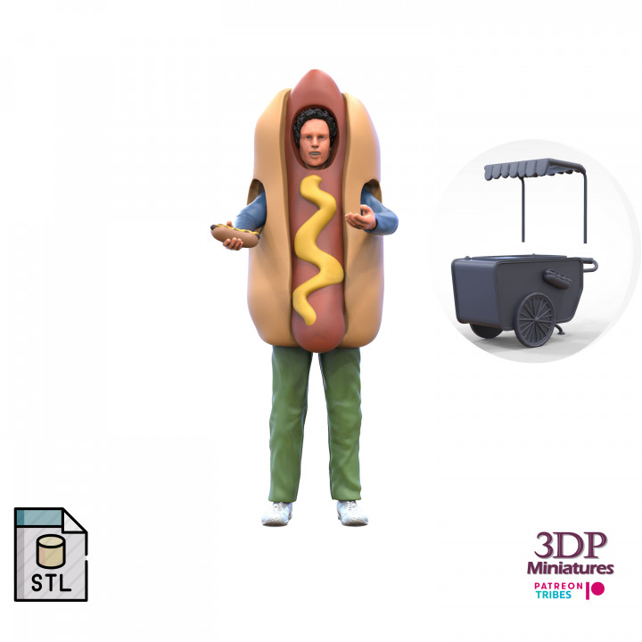 N4 Salesperson hotdog Seller 3D print model