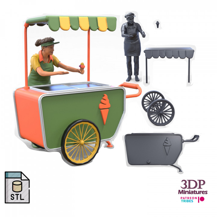 N3 Salesperson Ice cream Seller 3D print model