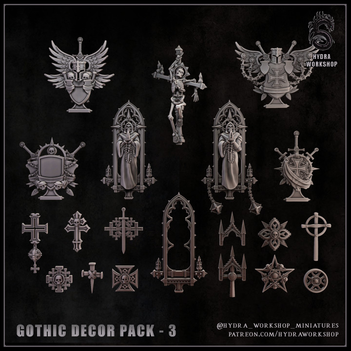 下载 Gothic decor pack - 3 通过 Hydra workshop miniatures