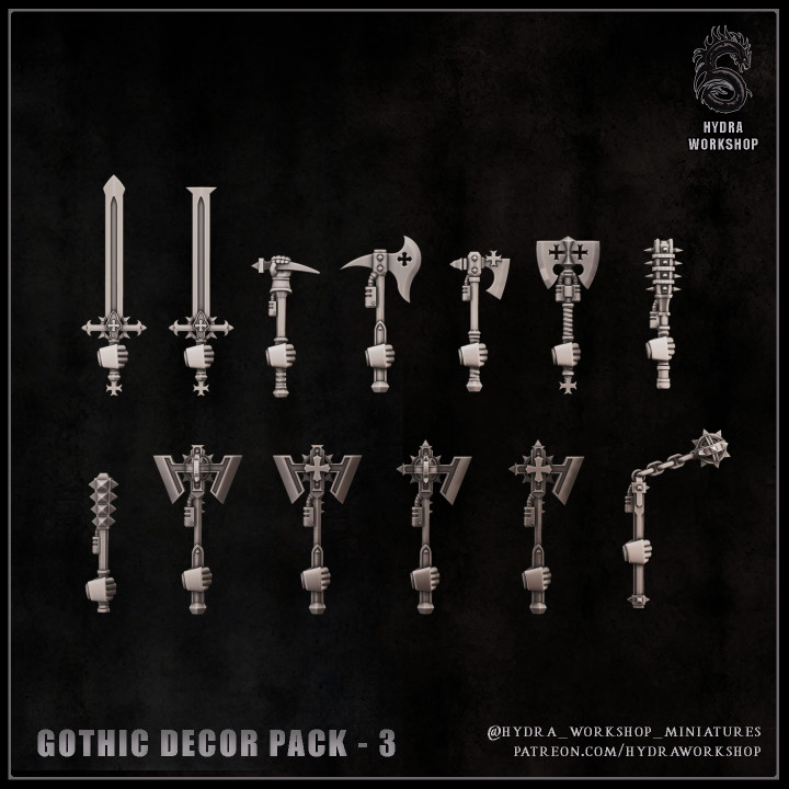 下载 Gothic decor pack - 3 通过 Hydra workshop miniatures