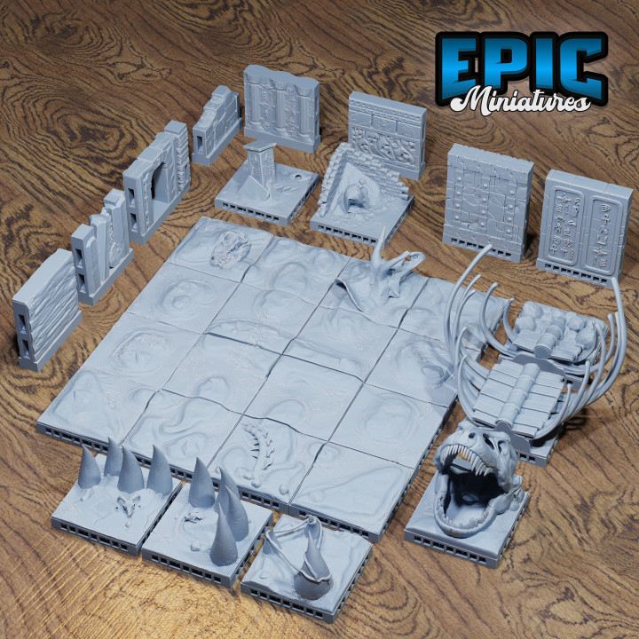 Modular Bone Dry Desert Tiles / Egyptian Dungeon Items / Sand Area Decoration / Dune Panel Set / Crypt Wall System