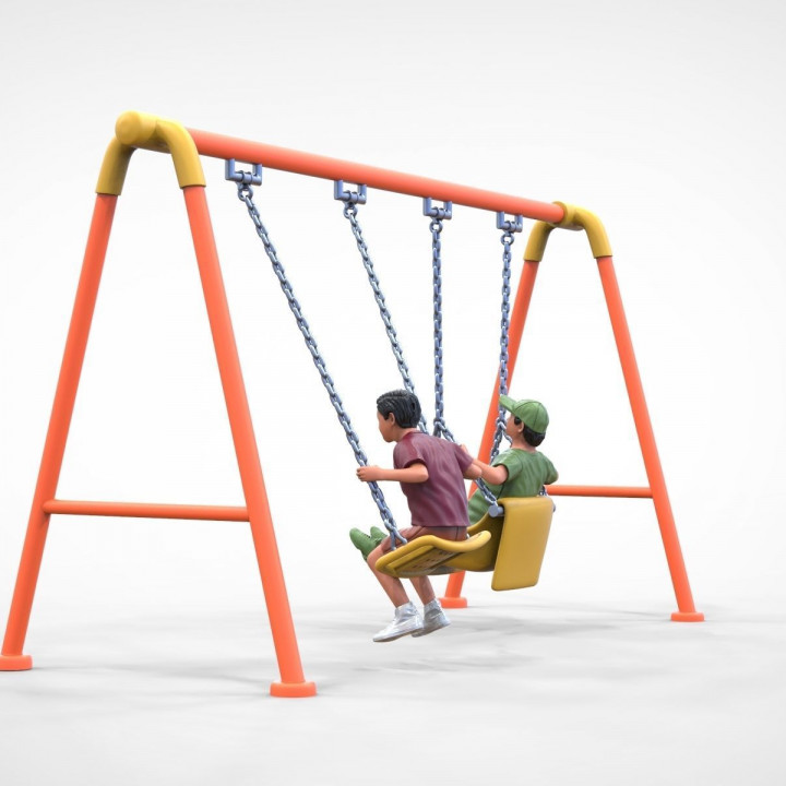 3D Printable N1 Kid playing on a swing in park 3D print model by 3DP ...