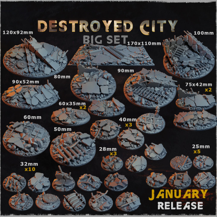 Destroyed City - Bases & Toppers (Big Set+)