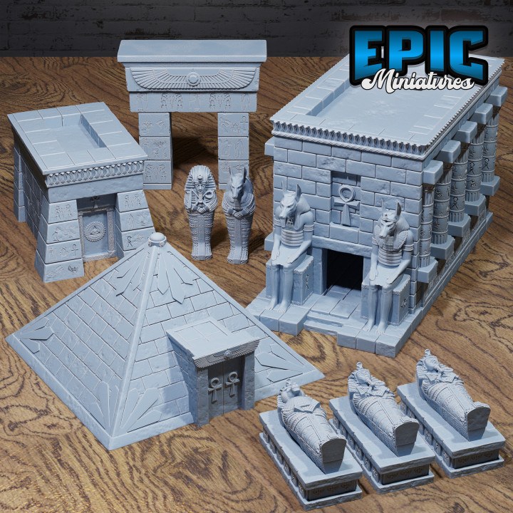 Ancient Egyptian Tombs / Anubis Shrine / Death Temple / Sand Area Decoration / Dune Panel Set / Crypt Building System / Bone Dry Dungeon Items / Desert Tiles