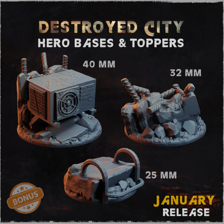 Destroyed City - Hero Bases & Toppers