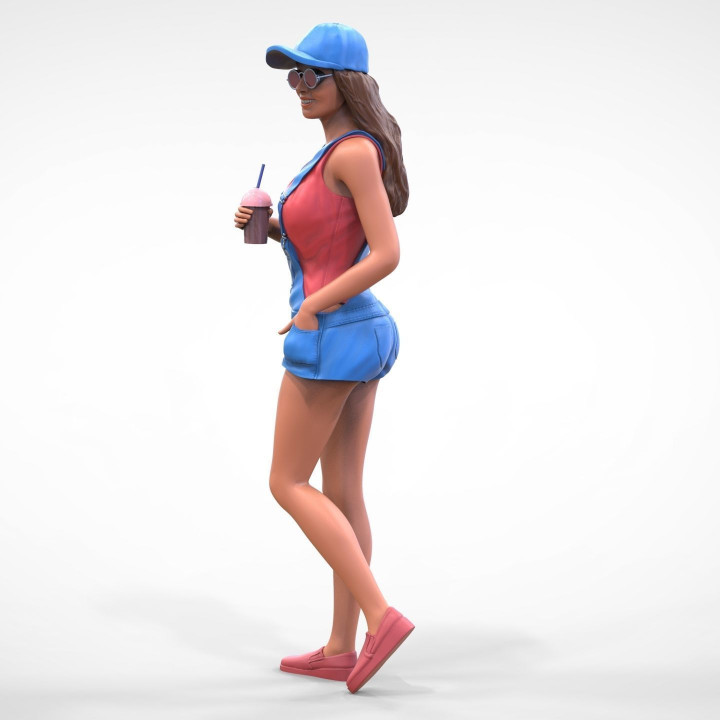 Woman eating ice cream 3D print model image