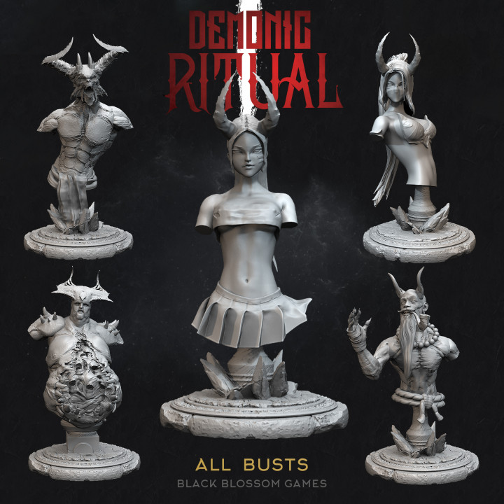 DEM012 All Busts Collection :: Demonic Ritual I :: Black Blossom Games