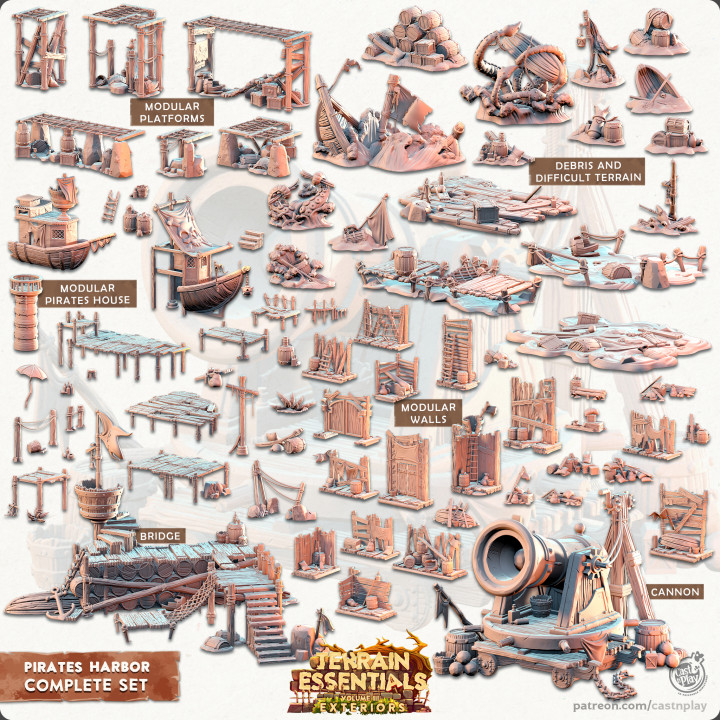 Terrain Set / Exterior Scatter / Dungeon / Pirate Ship / Terrain Essential store Interors / Cast and Play