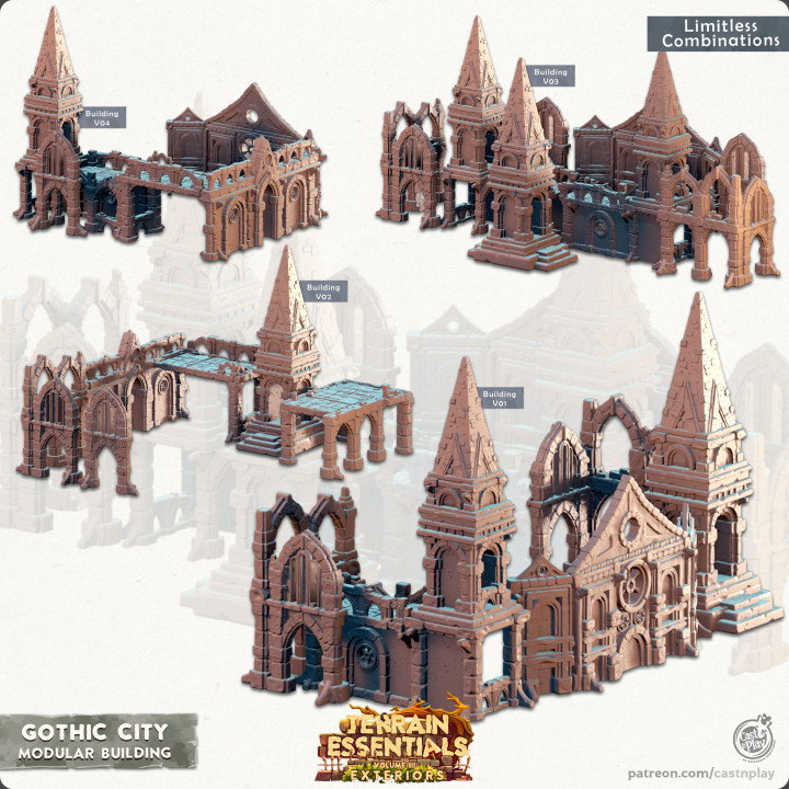 Gothic City Set (Pre-Supported) - Terrain Essentials