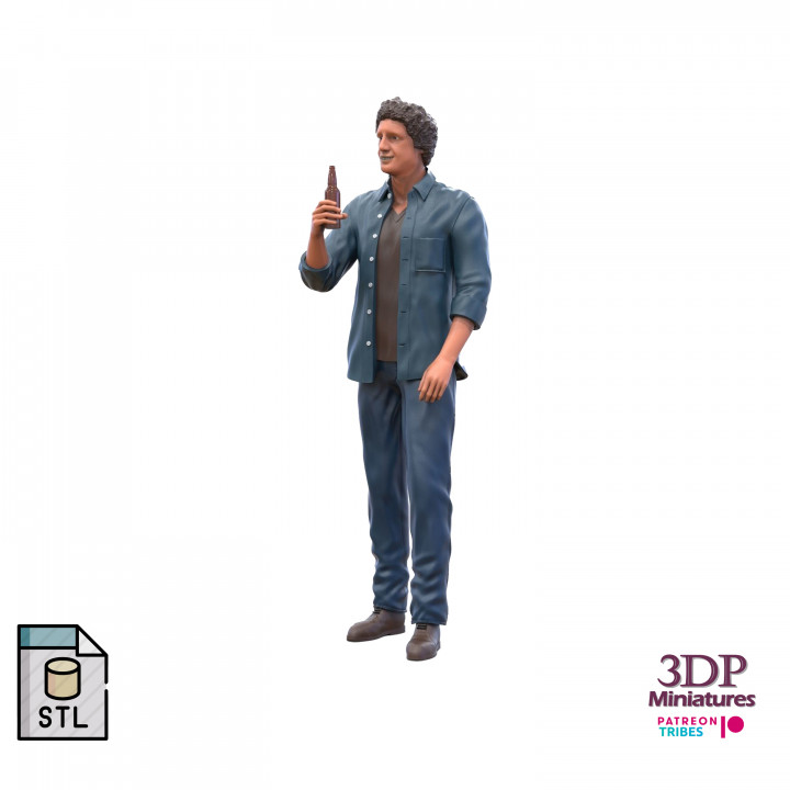 N3 A Man Drinking with a bottle or construction worker 3D print model