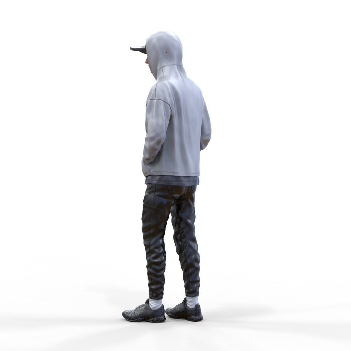 Standing Hoodie guy 3D print model image