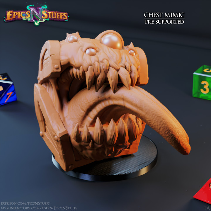 Chest Mimic 1A Miniature, Pre-Supported