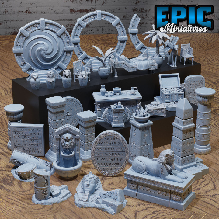 Ancient Egyptian Scatter / Desert Dungeon Items / Anubis Shrine / Death Temple Item / Sand Area Decoration / Dune Panel Set / Crypt Building System / Bone Dry Tiles