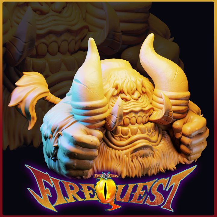 Yeti, Fire Quest Miniature - Pre-Supported image