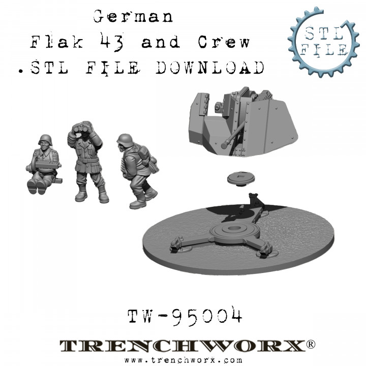 German Flak 43 and Crew image