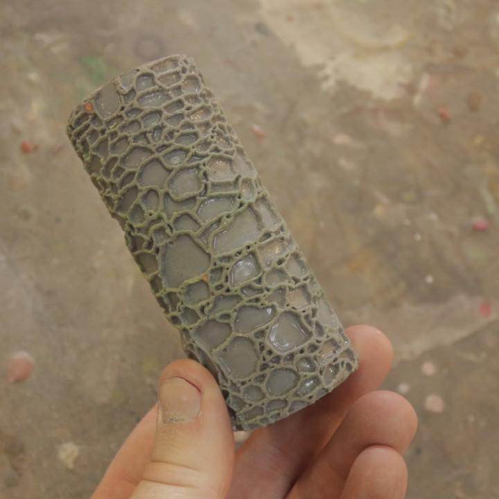 3D Printable Miscast's Cobblestone Texture Roller by Trent Holbrook