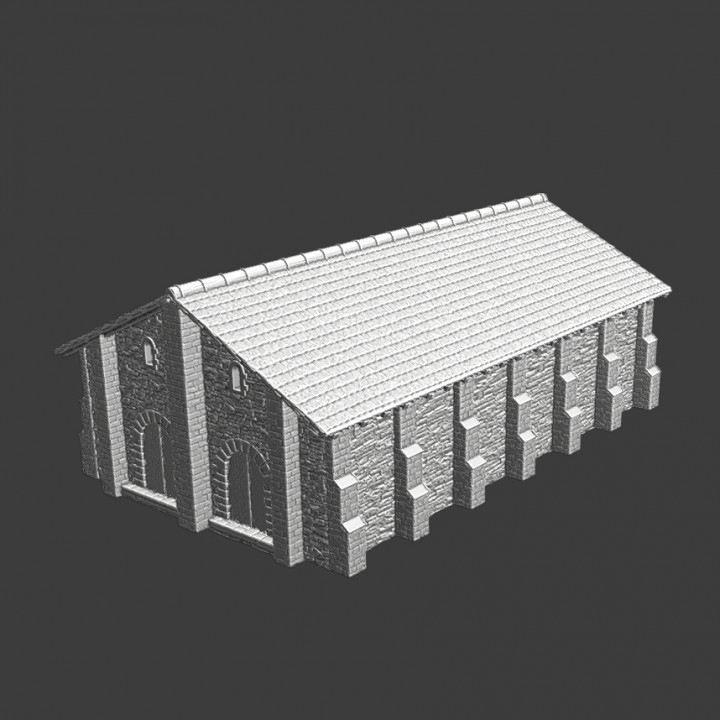 Medieval barn - Wargaming terrain model image