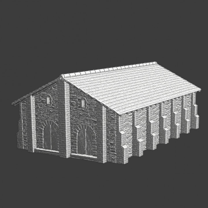 Medieval barn - Wargaming terrain model image