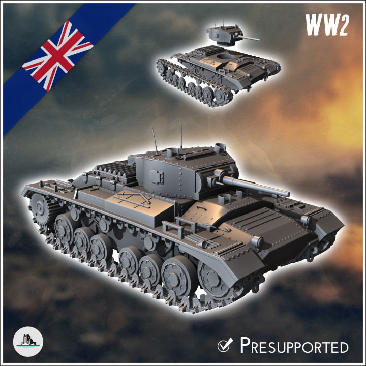 Valentine Mark Mk. II infantry tank - UK United WW2 Kingdom British England Army Western Front Normandy Africa Bulge WWII D-Day