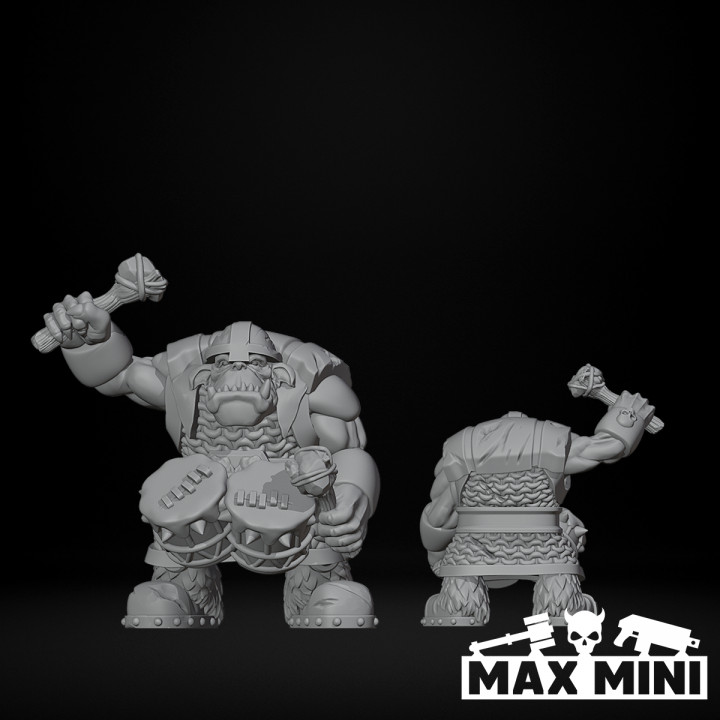 3D Printable Orc Warriors Command by Max Mini