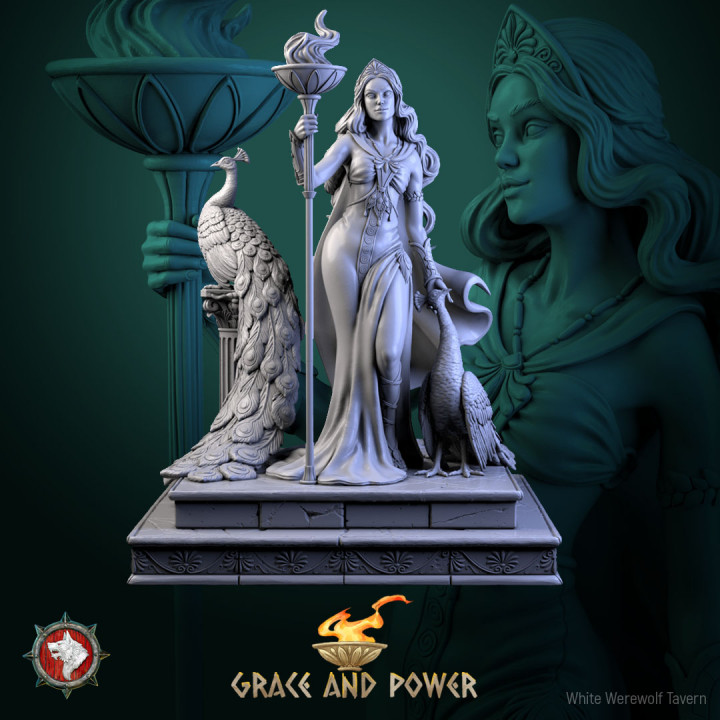 Hera 32mm and 75mm heroic miniature pre-supported image