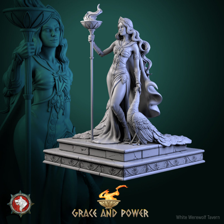 Hera 32mm and 75mm heroic miniature pre-supported image