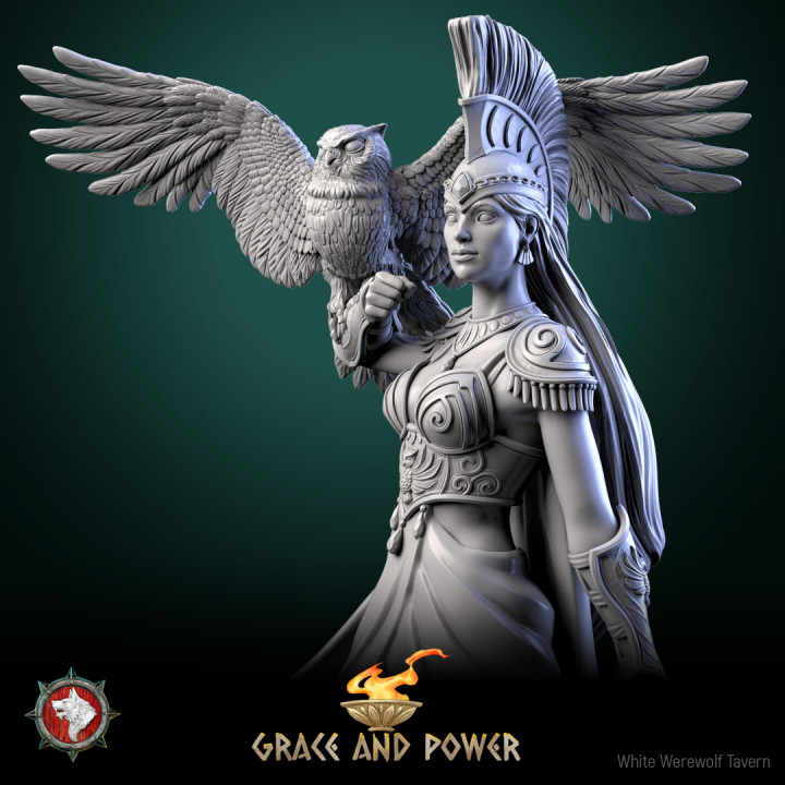 Athena 32mm and 75mm heroic miniature pre-supported image