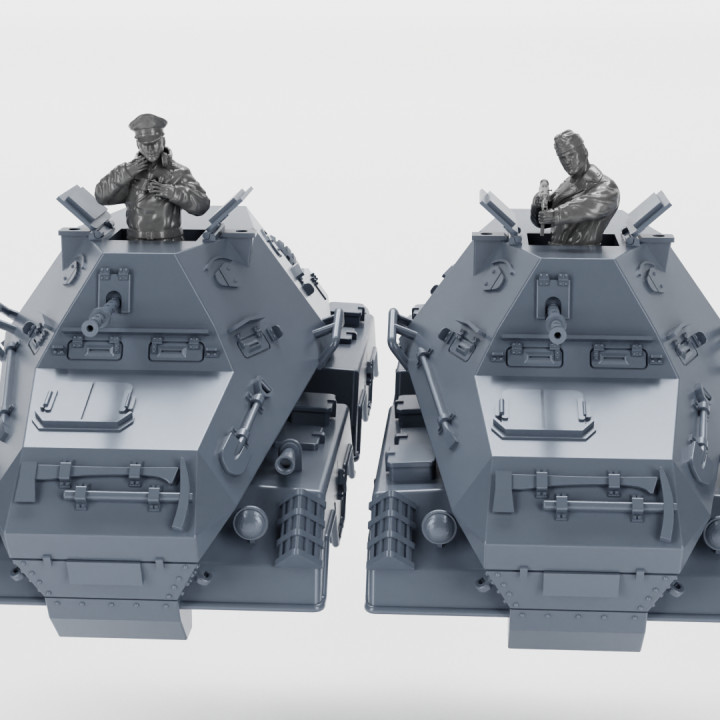 STL PACK - 17 GERMAN Armored vehicles of WW2 + Crewmen (1:56, 28mm) - PERSONAL USE image