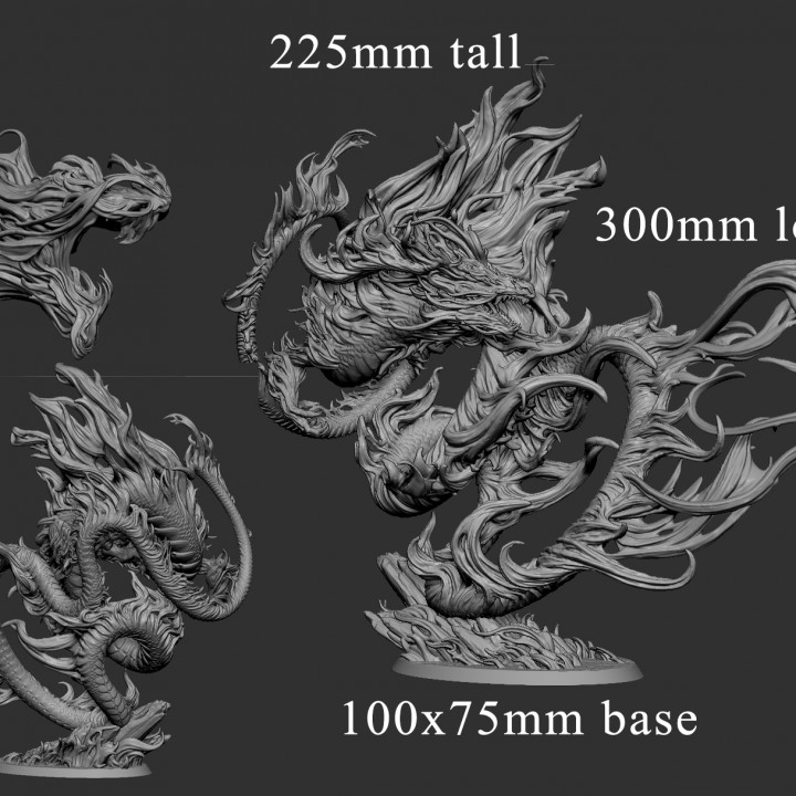 3D Printable infernal essence (Japanese Dragon) by Mini Monster Mayhem