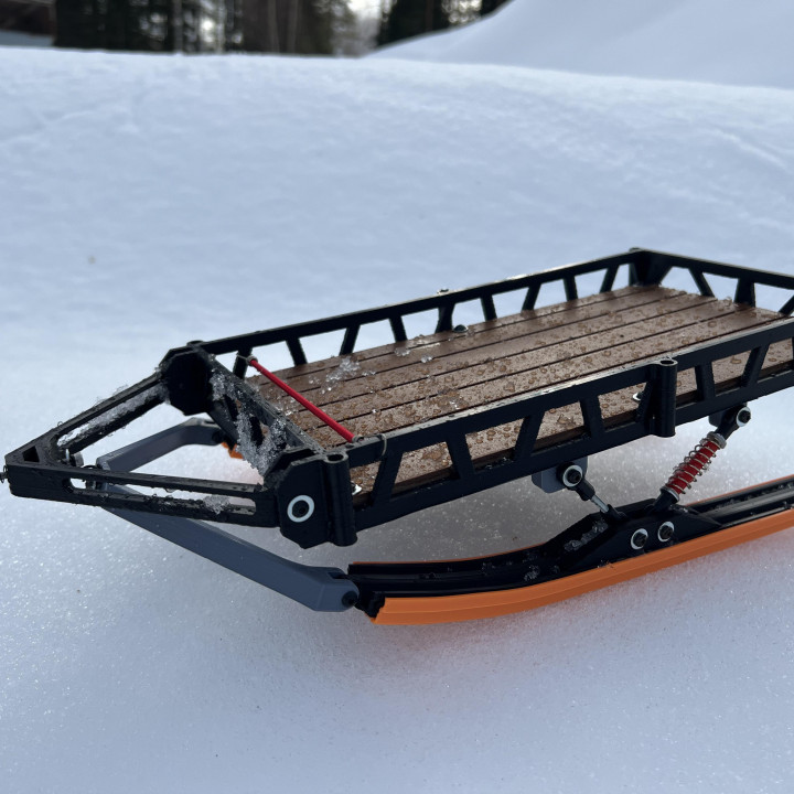 Rc snowmobile ski sled / trailer