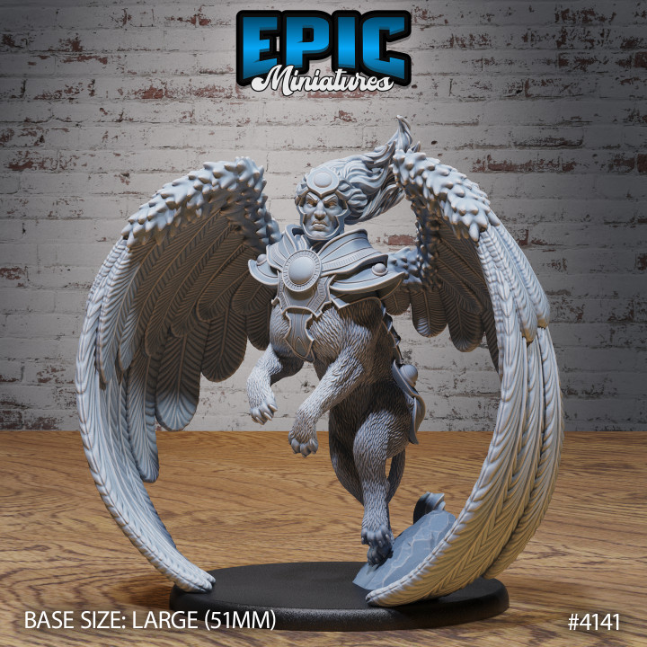 Sphinx Prime Flying / Egyptian Creature / Winged Desert Lion / Armored Sand Humanoid Hybrid / Statue Beast / Royal Guard