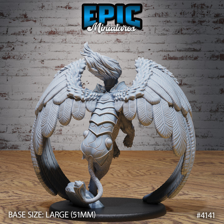 Sphinx Prime Flying / Egyptian Creature / Winged Desert Lion / Armored Sand Humanoid Hybrid / Statue Beast / Royal Guard image