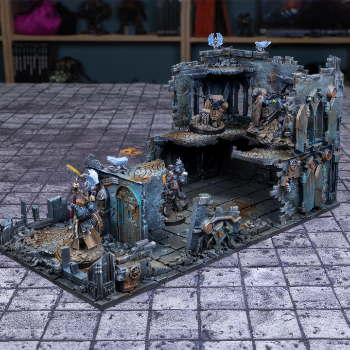 3D Printable Gothic Modular Building with Cherubs by EonsOfBattle