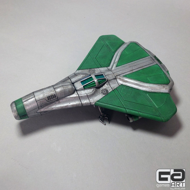 3D Printable Ginko I Starfighter - 28mm scale by gamesART by Philipp