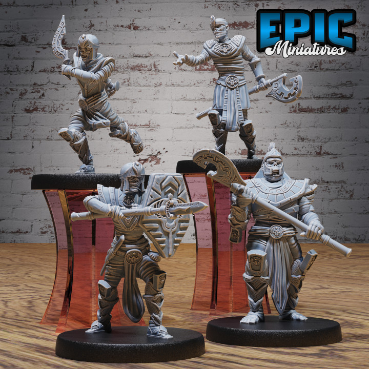 Mummy Warrior Set B / Egyptian Guard / Undead Fighter / Desert Ruler / Sand Encounter / Crypt Beast